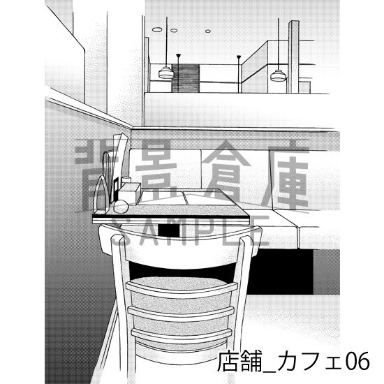 店舗_背景素材集4(カフェ)_トーン