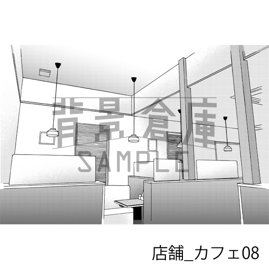 店舗_背景素材集4(カフェ)_トーン