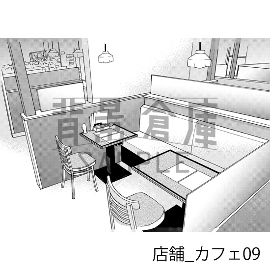 店舗_背景素材集4(カフェ)_トーン