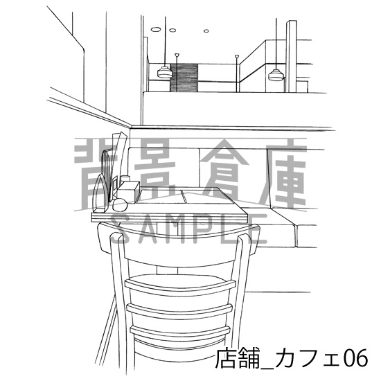 店舗_背景素材集4(カフェ)_トーン