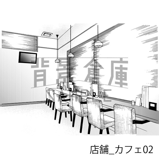 店舗_背景素材集4(カフェ)_トーン
