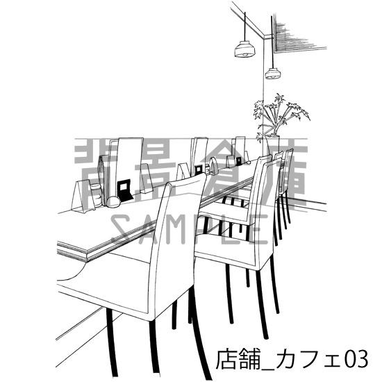 店舗_背景素材集4(カフェ)_トーン