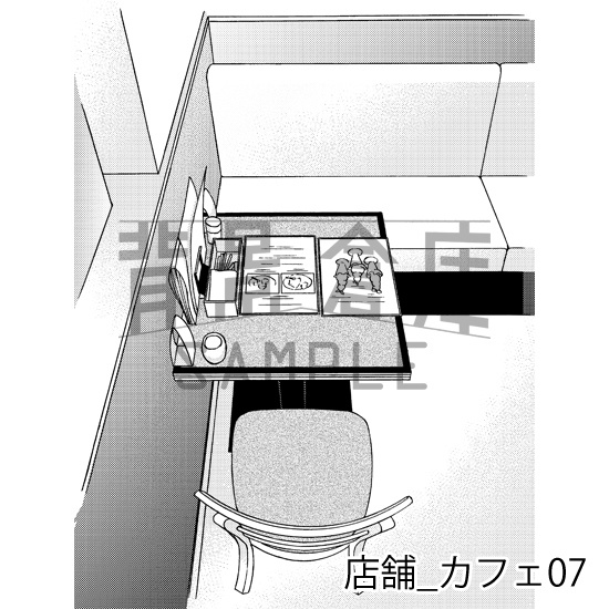 店舗_背景素材集4(カフェ)_トーン