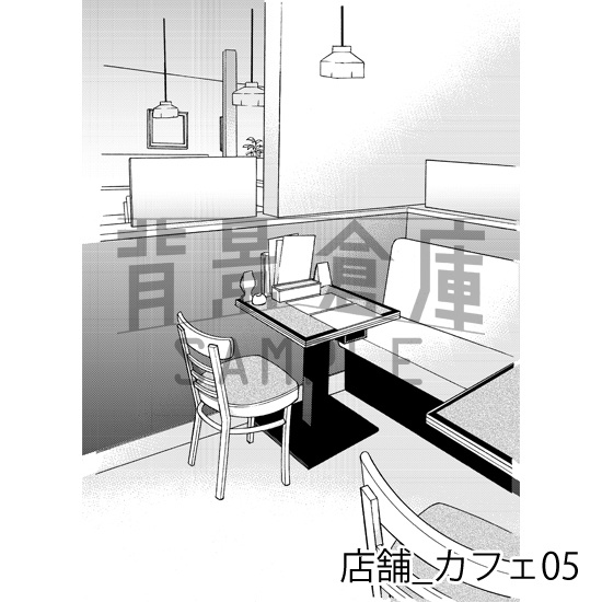 店舗_背景素材集4(カフェ)_トーン