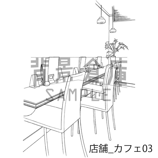 店舗_背景素材集4(カフェ)_トーン