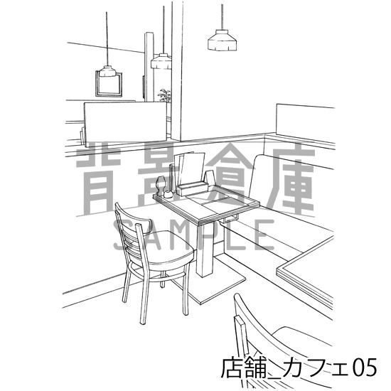 店舗_背景素材集4(カフェ)_トーン