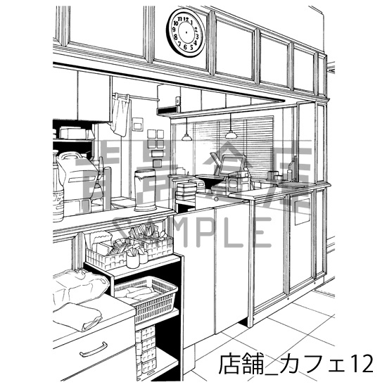 店舗_背景素材集5(カフェ)_トーン