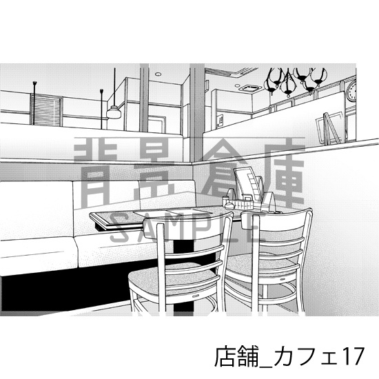 店舗_背景素材集5(カフェ)_トーン