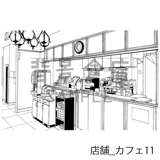店舗_背景素材集5(カフェ)_トーン