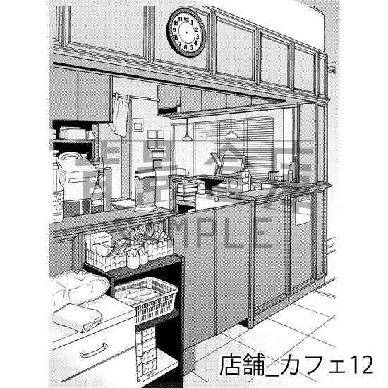 店舗_背景素材集5(カフェ)_トーン