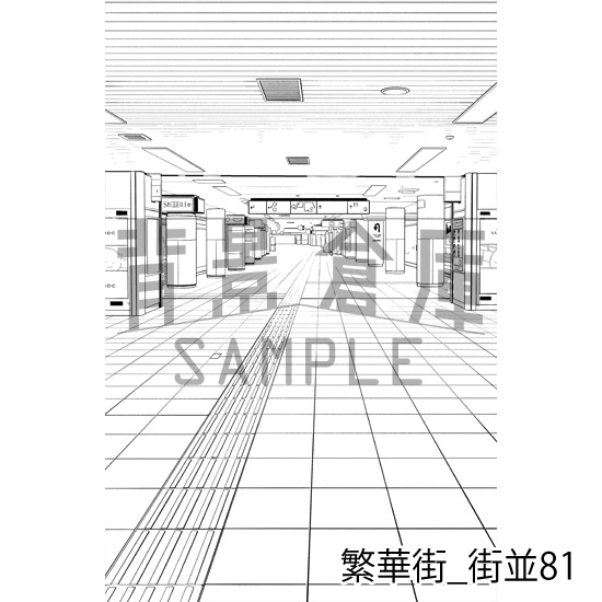 繁華街_背景素材集15(街並)_トーン