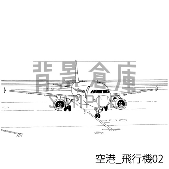 空港_背景素材集1(ターミナル・飛行機)_トーン