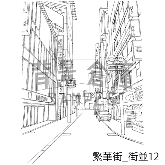 繁華街の背景集_セット2(街並)