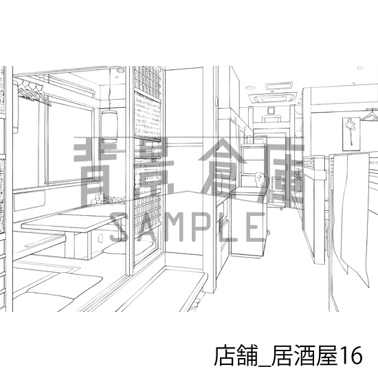 店舗_背景素材集18(居酒屋)_トーン