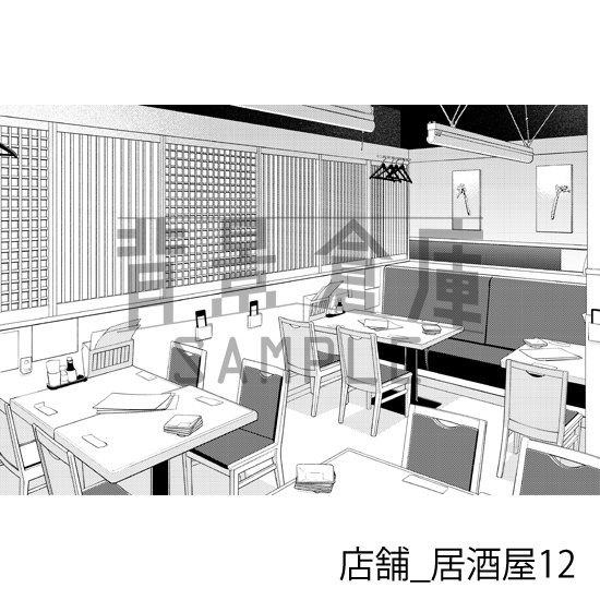 店舗_背景素材集18(居酒屋)_トーン