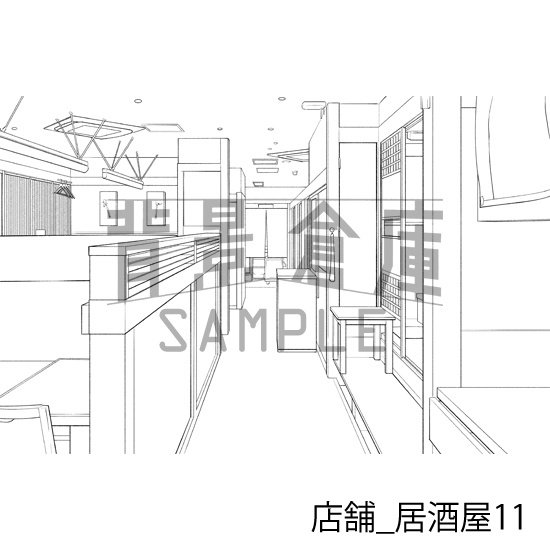 店舗_背景素材集18(居酒屋)_トーン