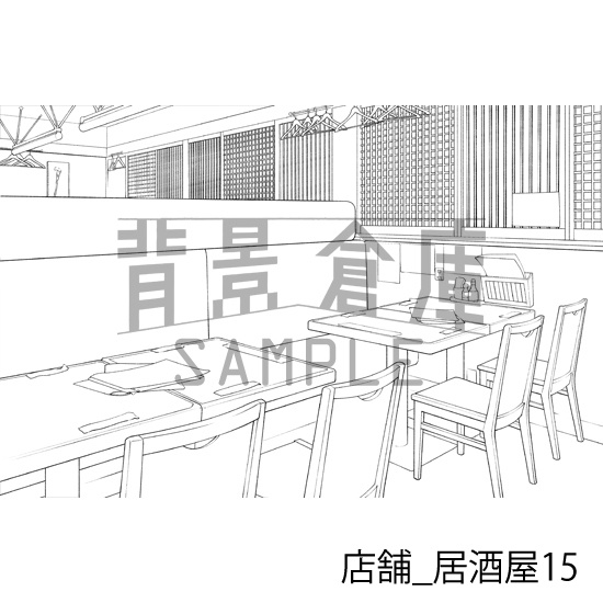 店舗_背景素材集18(居酒屋)_トーン