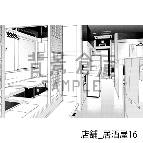店舗_背景素材集18(居酒屋)_トーン