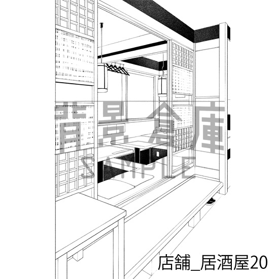 店舗_背景素材集19(居酒屋)_トーン