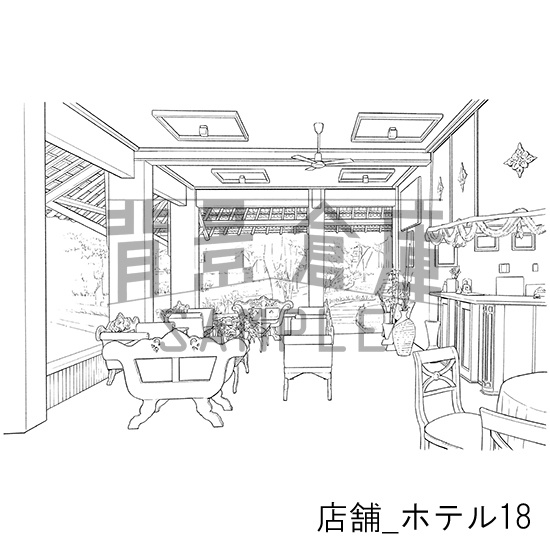 店舗_背景素材集7(ホテル)_トーン