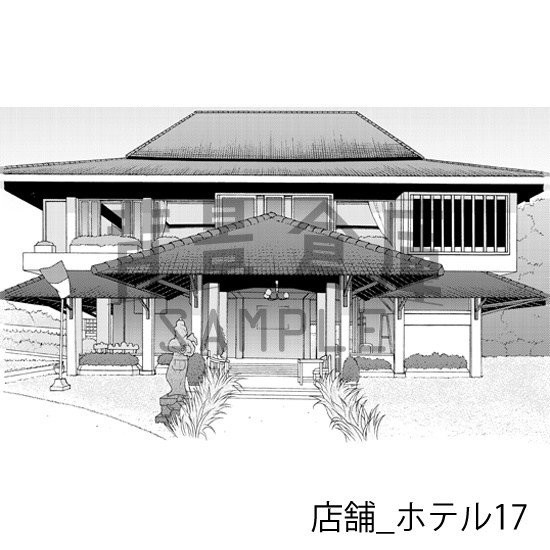 店舗_背景素材集7(ホテル)_トーン