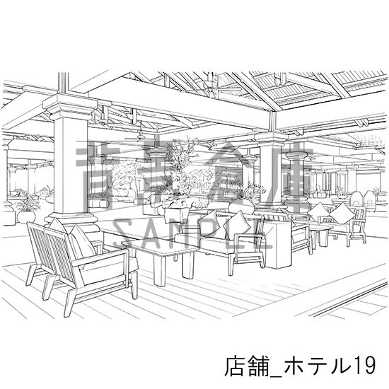 店舗_背景素材集7(ホテル)_トーン