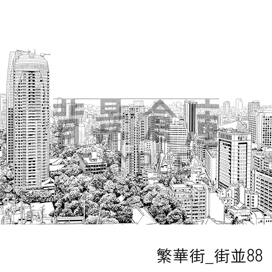 繁華街_背景素材集17(街並)_トーン