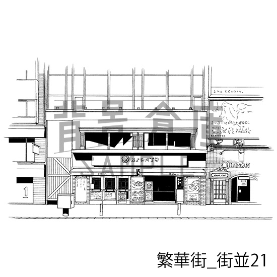 繁華街の背景集_セット3(街並)