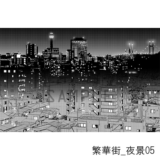 繁華街_背景素材集18(夜景)