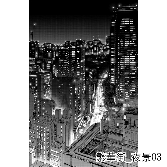 繁華街_背景素材集18(夜景)