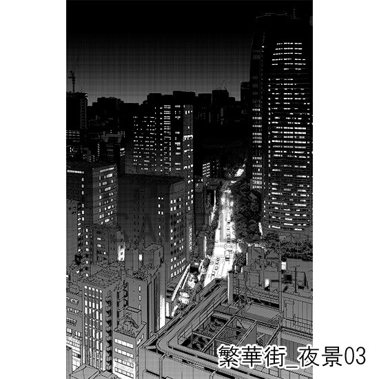 繁華街_背景素材集18(夜景)
