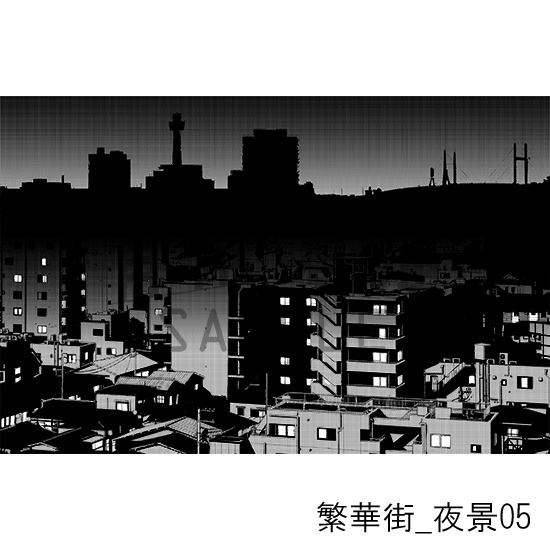 繁華街_背景素材集18(夜景)