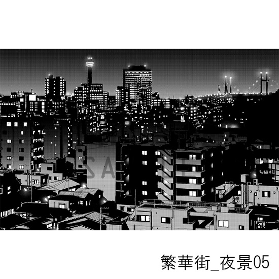 繁華街_背景素材集18(夜景)
