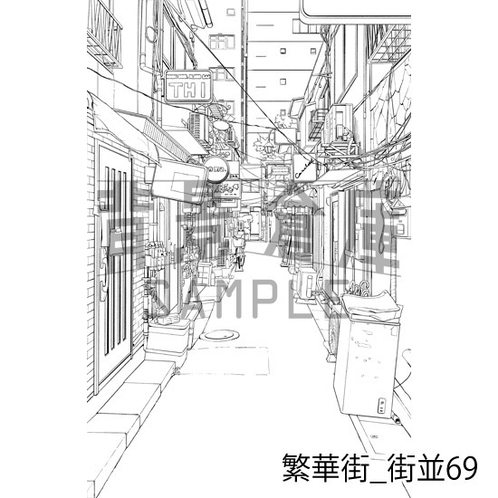 繁華街の背景集vol.1(配送商品)