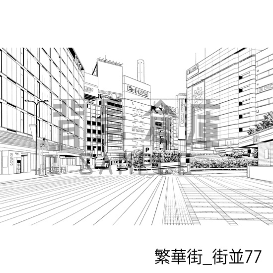 繁華街の背景集vol.2(配送商品)