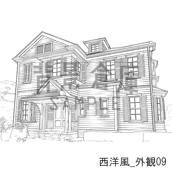 西洋風_背景素材集21(外観)_トーン