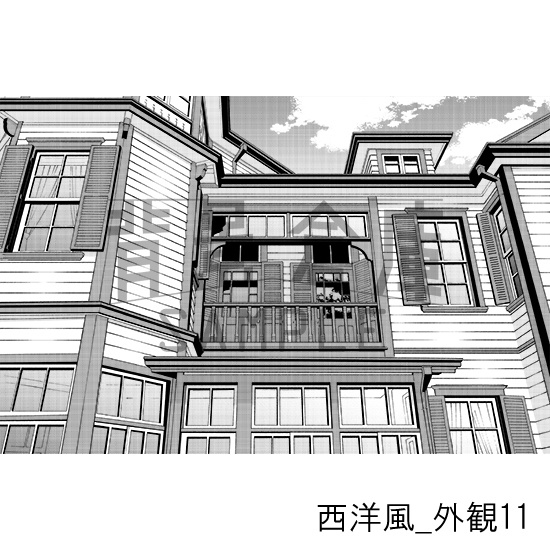 西洋風_背景素材集21(外観)_トーン