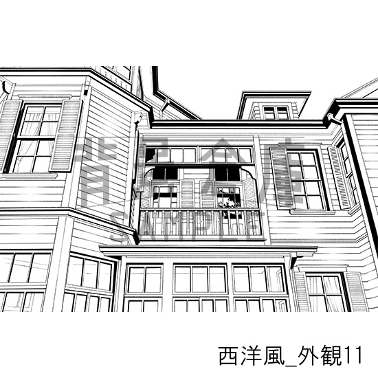 西洋風_背景素材集21(外観)_トーン