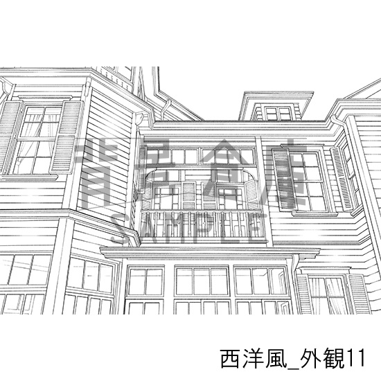 西洋風_背景素材集21(外観)_トーン