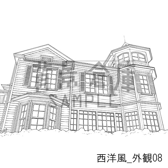 西洋風_背景素材集21(外観)_トーン