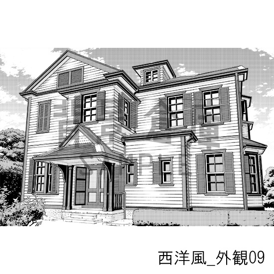 西洋風_背景素材集21(外観)_トーン