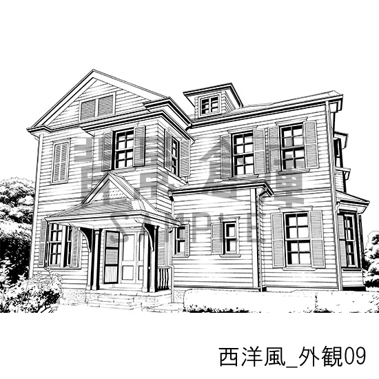 西洋風_背景素材集21(外観)_トーン