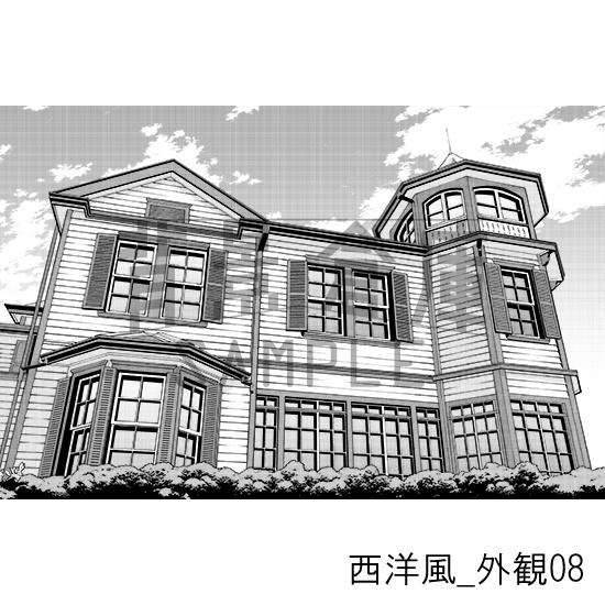 西洋風_背景素材集21(外観)_トーン
