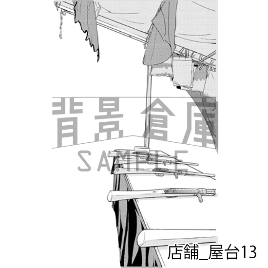 店舗_背景素材集10(屋台)_トーン
