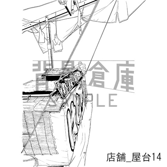 店舗_背景素材集10(屋台)_トーン