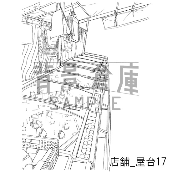 店舗_背景素材集10(屋台)_トーン