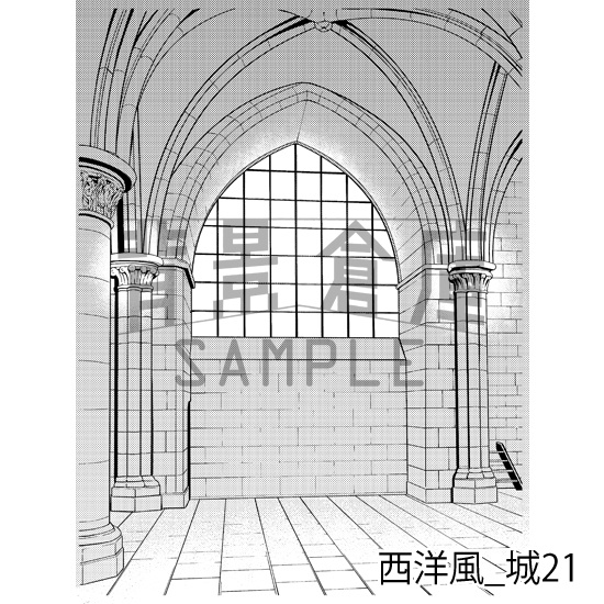 西洋風_背景素材集13(城)_トーン