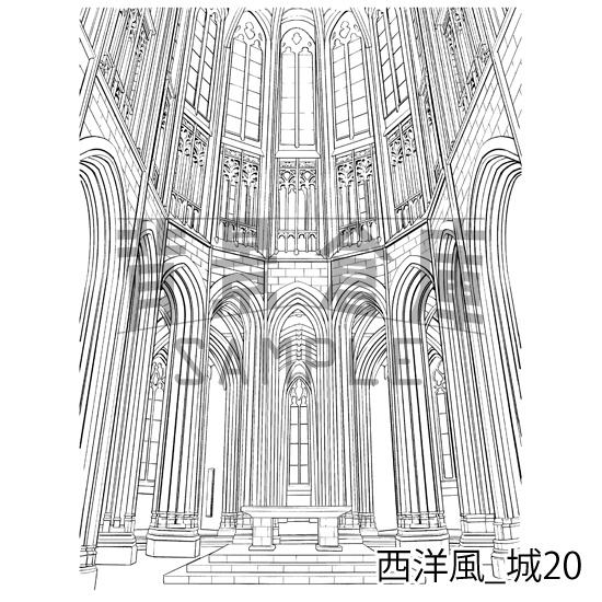 西洋風_背景素材集13(城)_トーン