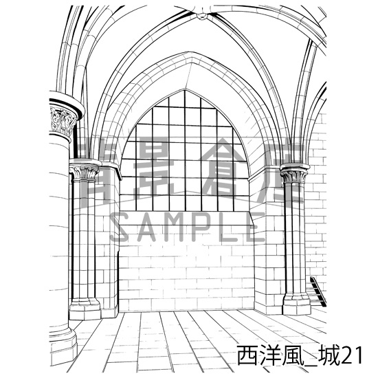 西洋風_背景素材集13(城)_トーン