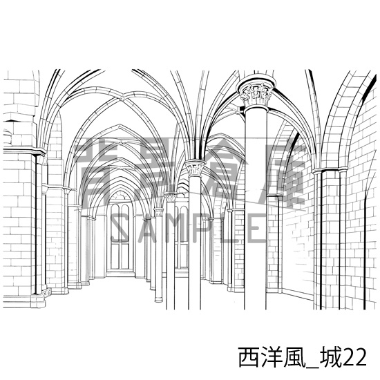 西洋風_背景素材集13(城)_トーン